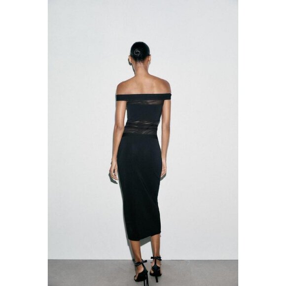 ZARA CONTRAST STRETCH DRESS - Picture 7 of 10